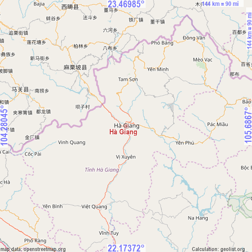 Hà Giang on map