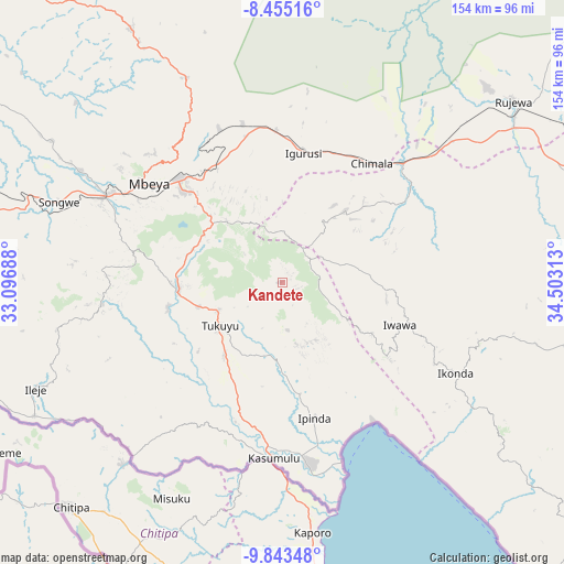 Kandete on map