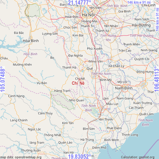 Chi Nê on map