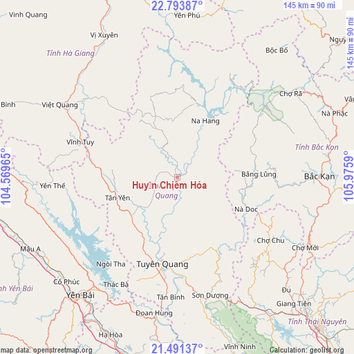 Huyện Chiêm Hóa on map