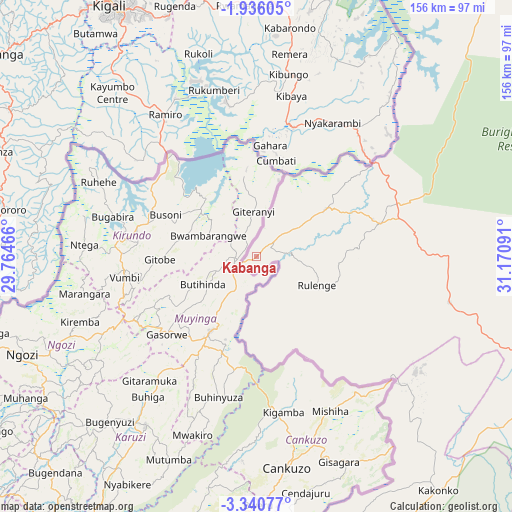 Kabanga on map
