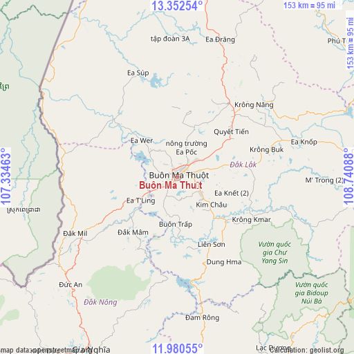Buôn Ma Thuột on map