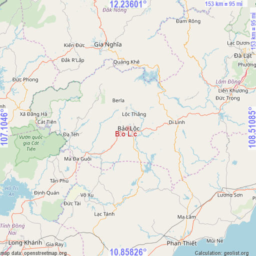 Bảo Lộc on map