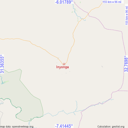 Inyonga on map