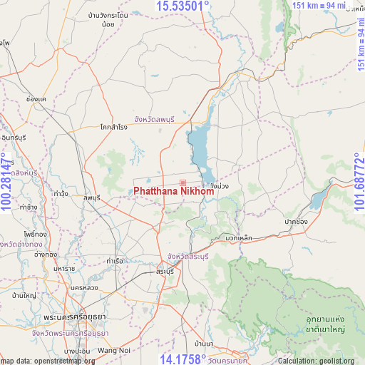 Phatthana Nikhom on map