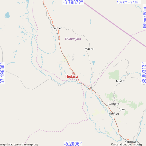 Hedaru on map