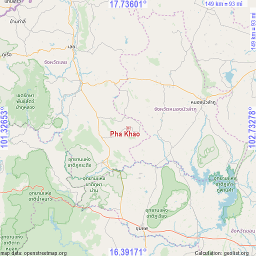 Pha Khao on map