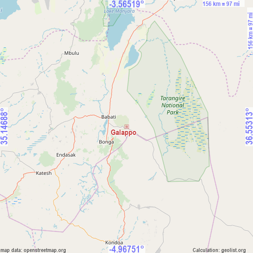 Galappo on map