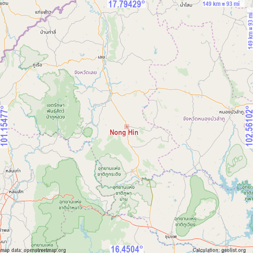 Nong Hin on map