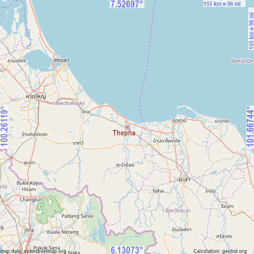 Thepha on map