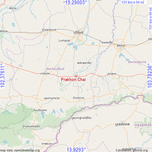 Prakhon Chai on map