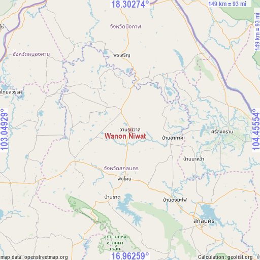 Wanon Niwat on map