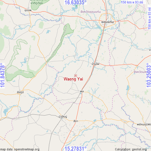 Waeng Yai on map