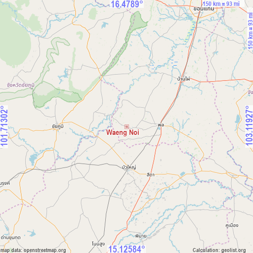 Waeng Noi on map