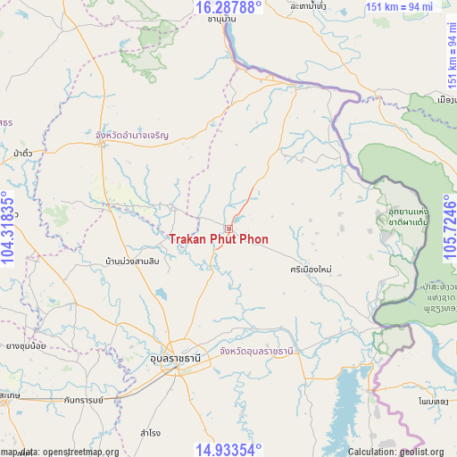 Trakan Phut Phon on map