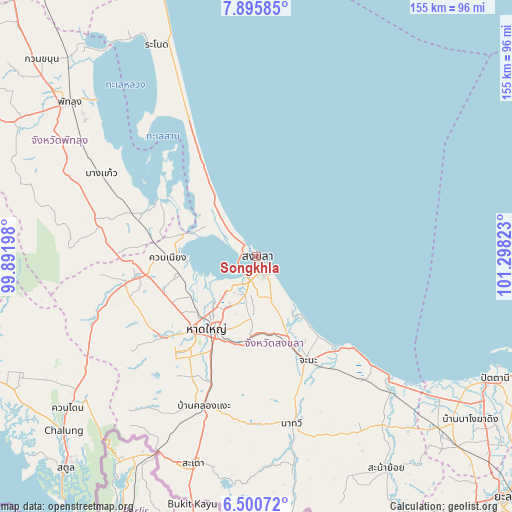 Songkhla on map