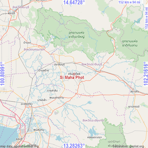 Si Maha Phot on map