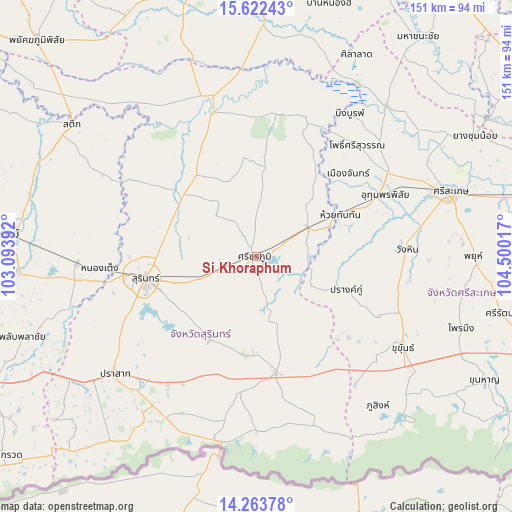 Si Khoraphum on map