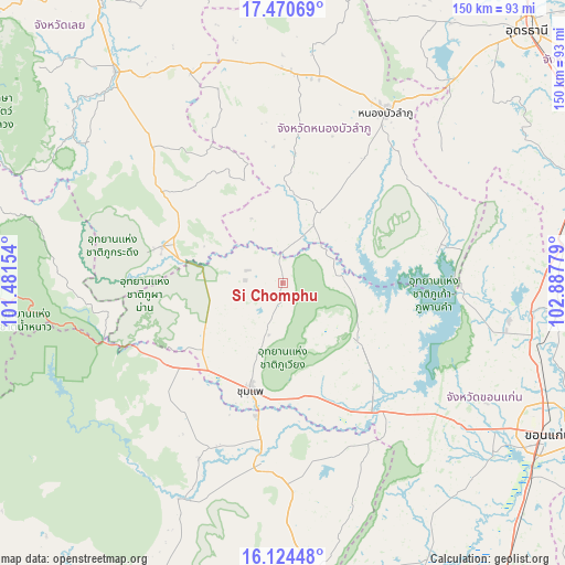 Si Chomphu on map