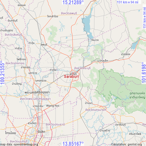 Saraburi on map