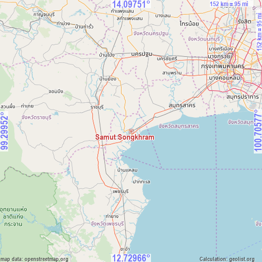 Samut Songkhram on map