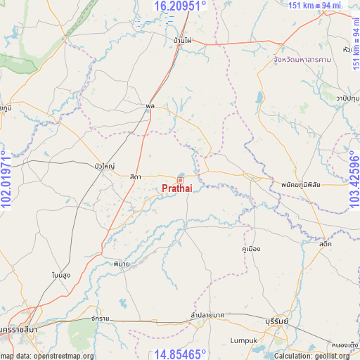 Prathai on map