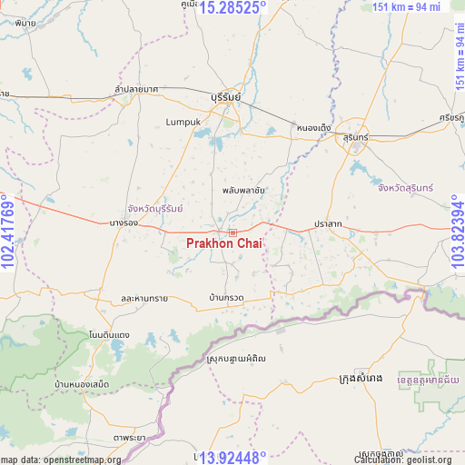 Prakhon Chai on map