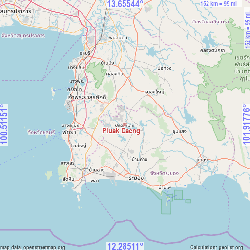 Pluak Daeng on map
