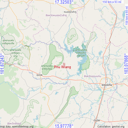 Phu Wiang on map