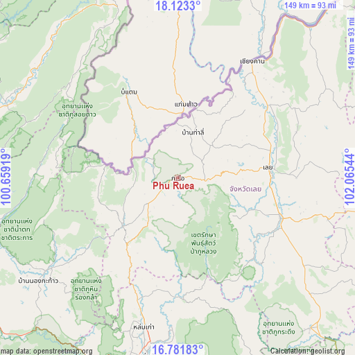 Phu Ruea on map