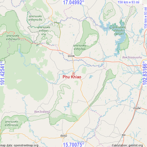 Phu Khiao on map