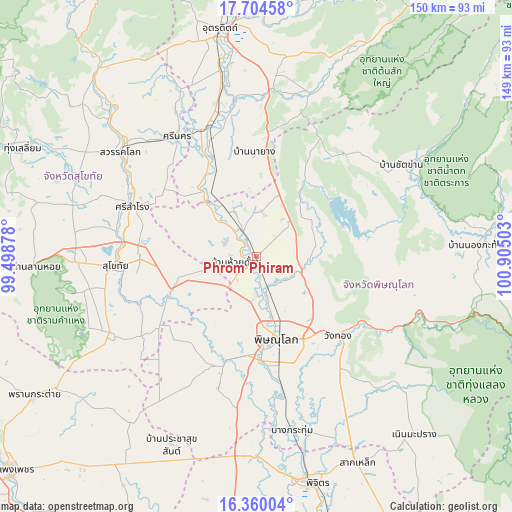 Phrom Phiram on map