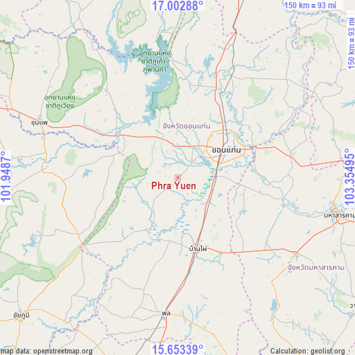 Phra Yuen on map