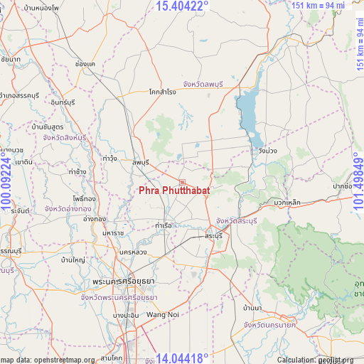 Phra Phutthabat on map