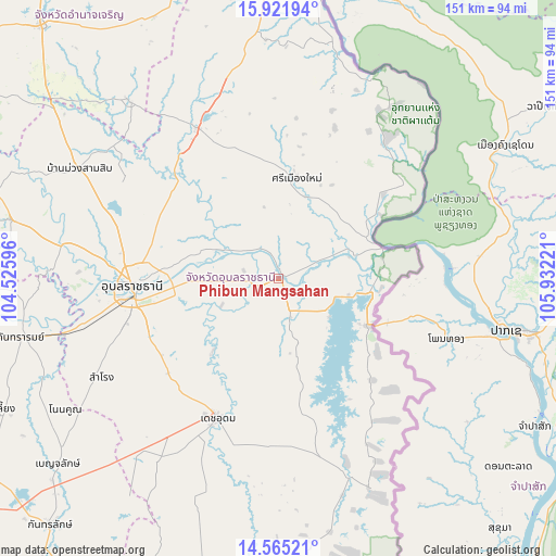 Phibun Mangsahan on map