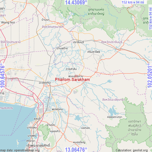 Phanom Sarakham on map