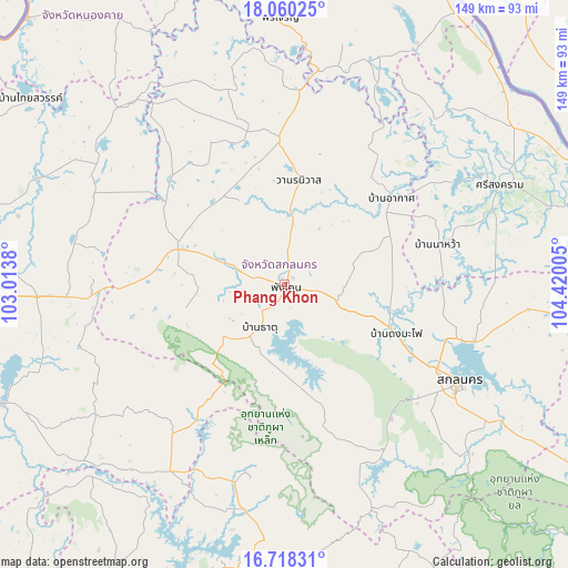 Phang Khon on map