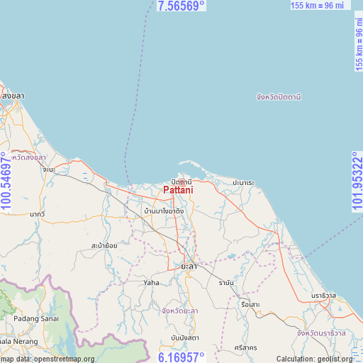 Pattani on map
