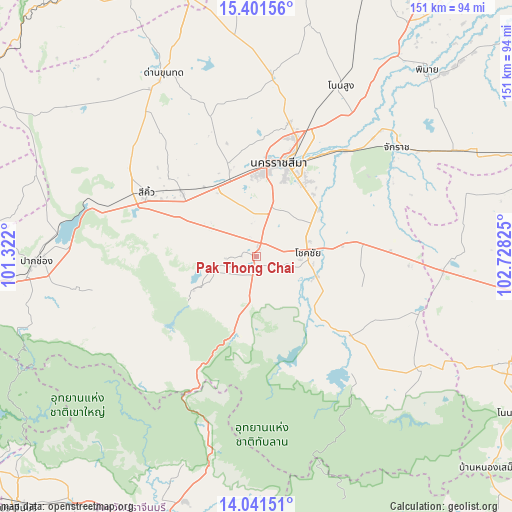 Pak Thong Chai on map