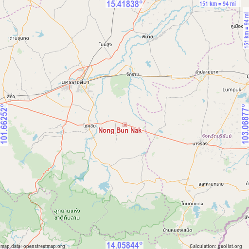 Nong Bun Nak on map