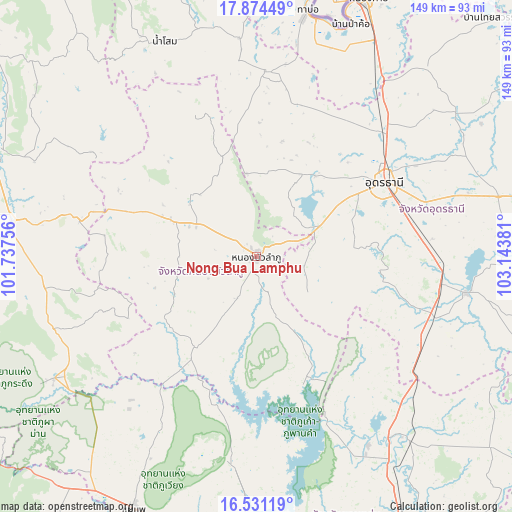 Nong Bua Lamphu on map