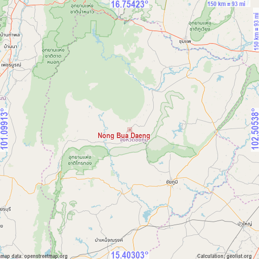 Nong Bua Daeng on map