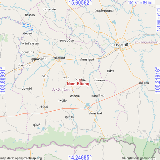 Nam Kliang on map