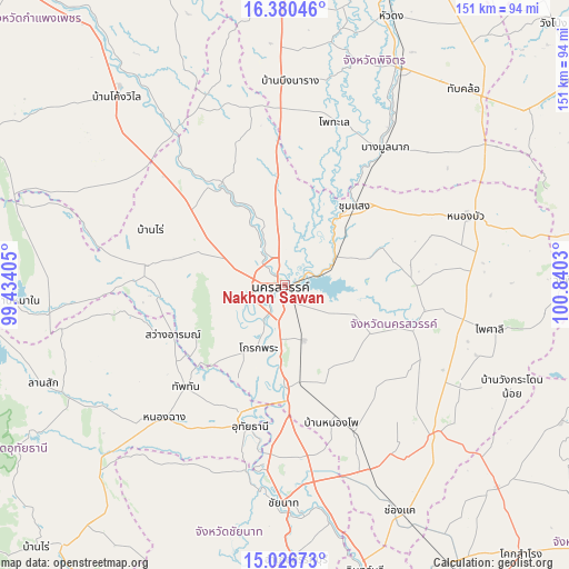Nakhon Sawan on map