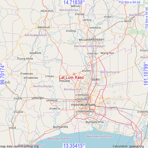 Lat Lum Kaeo on map