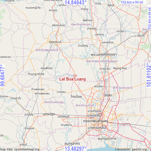 Lat Bua Luang on map