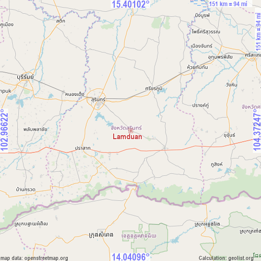 Lamduan on map