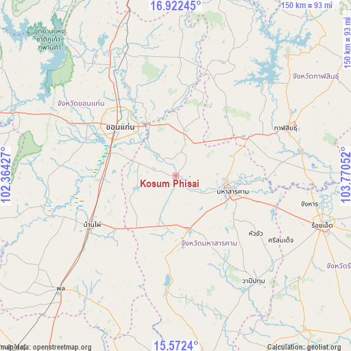 Kosum Phisai on map