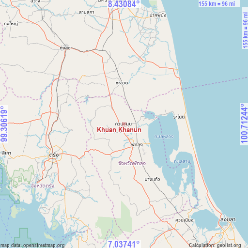 Khuan Khanun on map