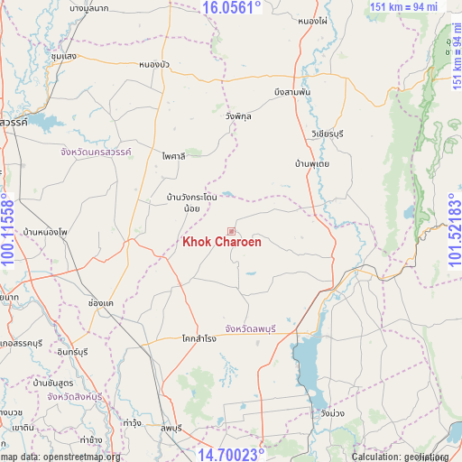 Khok Charoen on map